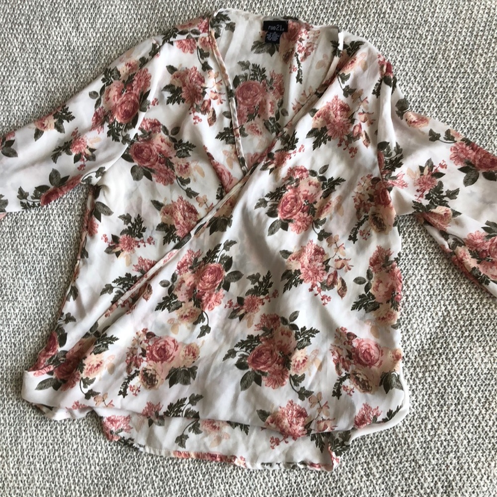 Floral sheer blouse
